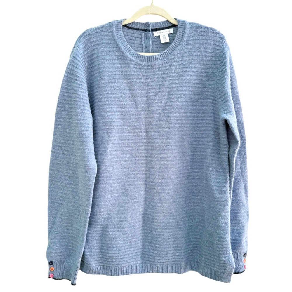 🛍️Tabitha Webb Lambs Wool Ribbed Jumper Pullover Sweater Relaxed Buttons - Picture 2 of 6